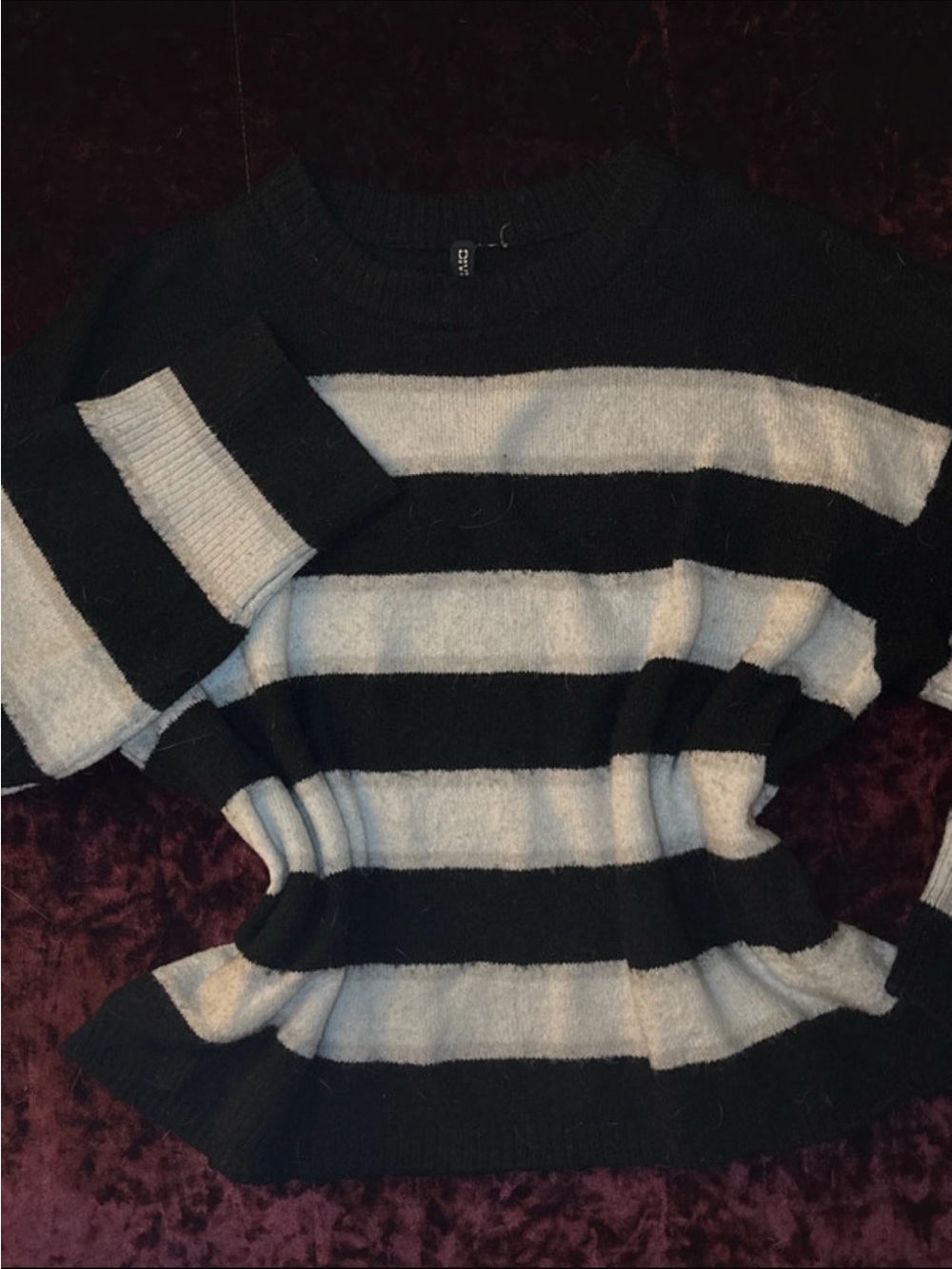 black and white striped sweater